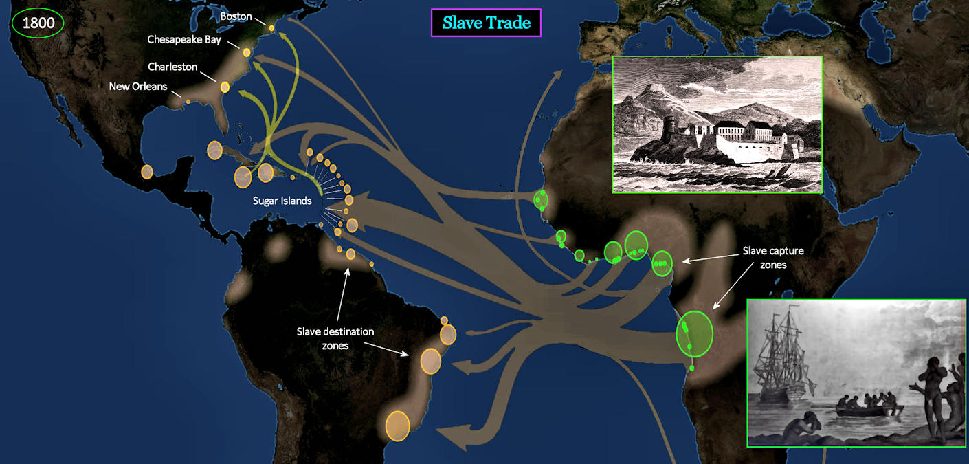Slave trade, 1800 map